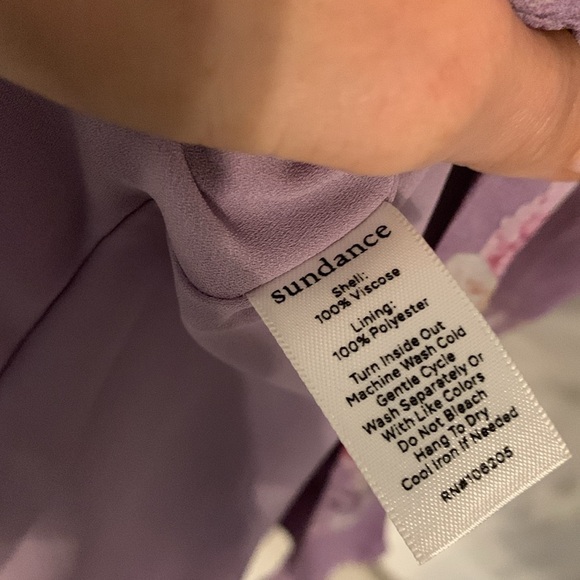 NWT Sundance Women's Floral Gathered Lilacs Dress lavender ruffles size X-LARGE - Picture 7 of 11